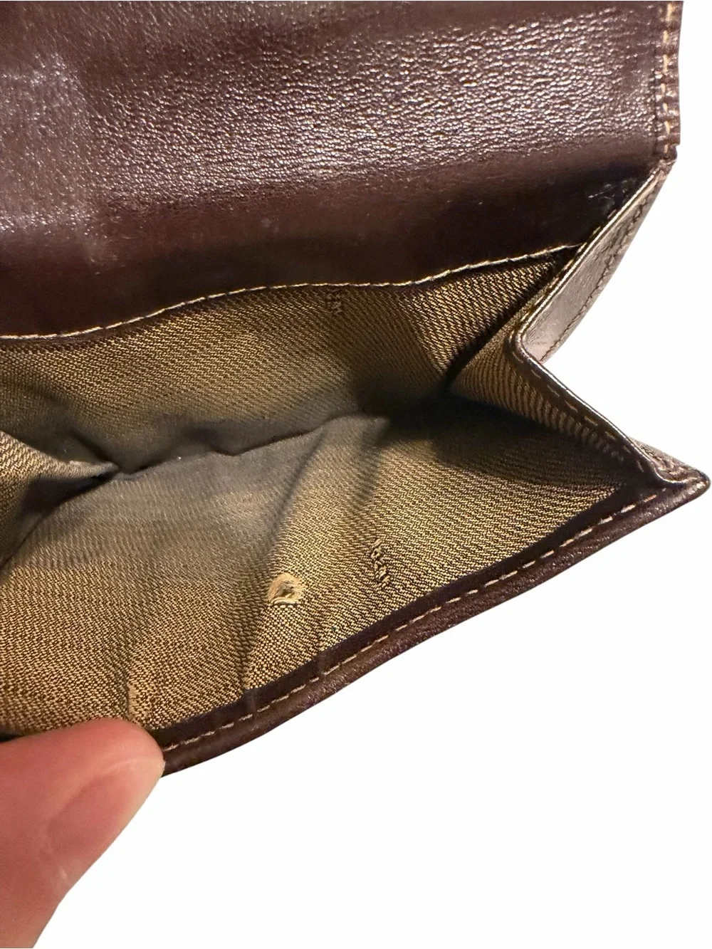 Vintage Fendi Brown Monogram Canvas & Leather Tri-Fold Wallet 1985-1990